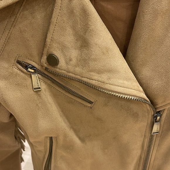 BCBGeneration faux suede fringed biker style jacket - Picture 4 of 9